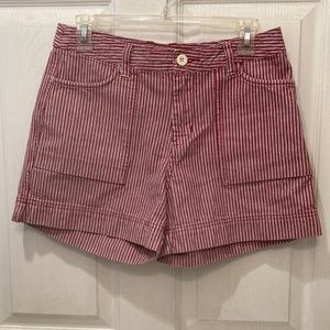 Lee Red White Striped Cotton Shorts